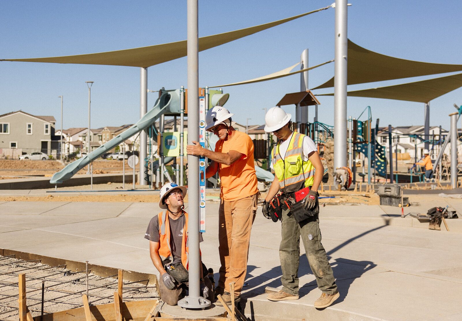 Fusion Electric crew working together on-site